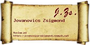 Jovanovics Zsigmond névjegykártya
